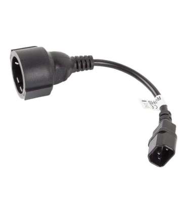 Lanberg IEC 320 C14 to Schuko Adapter Cable for UPS CA-C14E-10CC-0018-BK