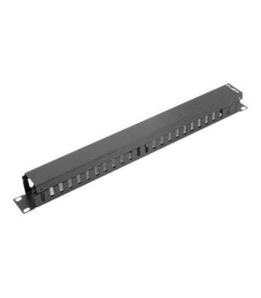 Lanberg 19" cable management panel type A 1U AK-1201-B Black