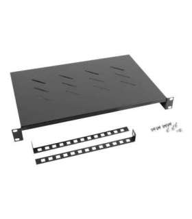 Lanberg 19" fixed shelf 1U/483x300mm, max load capacity up to 25kg AK-1004-B Black