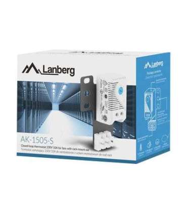 Lanberg Closed-loop thermostat 10A for rack cabinets with 19" ear and terminal block AK-1505-S Gray