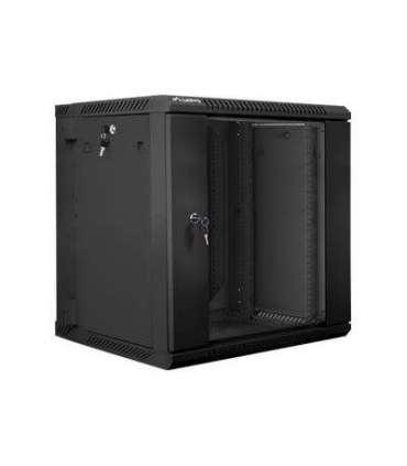 Lanberg Rack cabinet 19" double-section wall-mount 12U/600x600 (flat pack) WF02-6612-10B Black