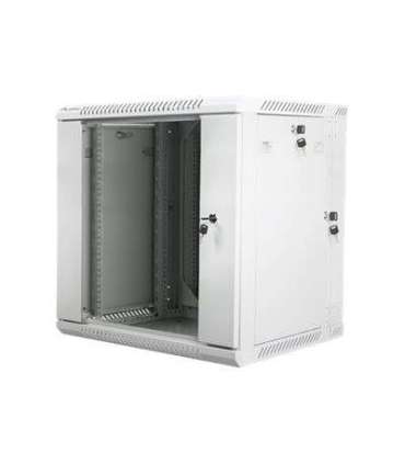 Lanberg Rack cabinet 19" double-section wall-mount 12U/600x600 (flat pack) WF02-6612-10S Grey