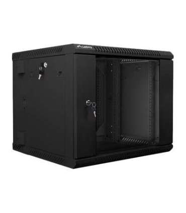 Lanberg Rack cabinet 19" double-section wall-mount 9U/600x600 (flat pack) WF02-6609-10B Black