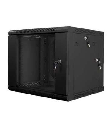 Lanberg Rack cabinet 19" double-section wall-mount 9U/600x600 (flat pack) WF02-6609-10B Black