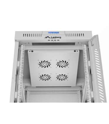 Lanberg Rack cabinet 19" free-standing 15U/600x800 (flat pack) with glass door, LCD FF01-6815-12SL Grey