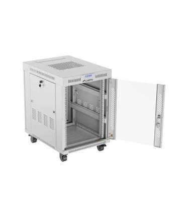 Lanberg Rack cabinet 19" free-standing 15U/600x800 (flat pack) with glass door, LCD FF01-6815-12SL Grey