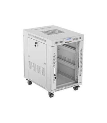 Lanberg Rack cabinet 19" free-standing 15U/600x800 (flat pack) with glass door, LCD FF01-6815-12SL Grey
