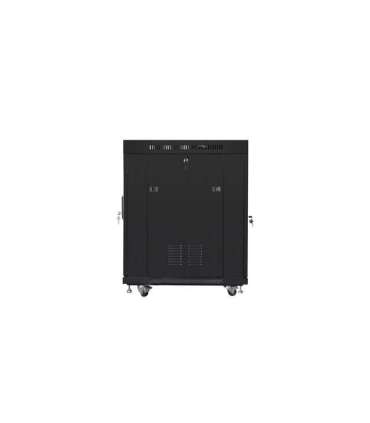 Lanberg Rack cabinet 19" free-standing 15U/800x1000 (flat pack) with glass door, LCD FF01-8015-12BL Black