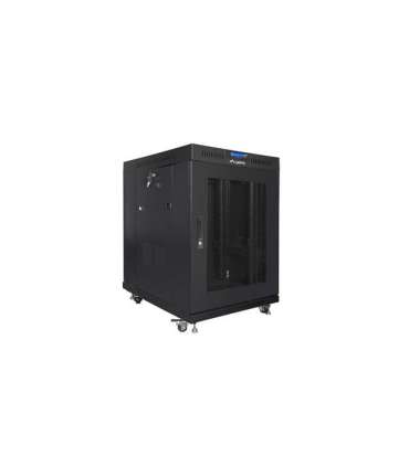 Lanberg Rack cabinet 19" free-standing 15U/800x1000 (flat pack) with mesh door, LCD FF01-8015-23BL Black