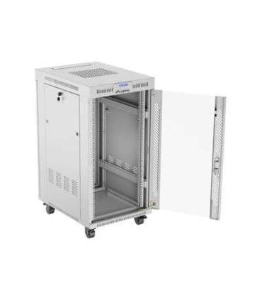 Lanberg Rack cabinet 19" free-standing 22U/600x800 (flat pack) with glass door FF01-6822-12SL Grey