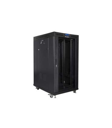 Lanberg Rack cabinet 19" free-standing 22U/800x1000 (flat pack) with glass door FF01-8022-12BL Black