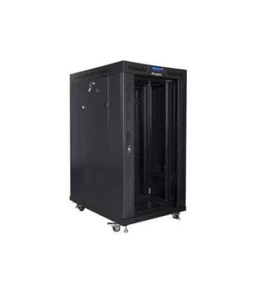 Lanberg Rack cabinet 19" free-standing 22U/800x1000 (flat pack) with glass door FF01-8022-12BL Black