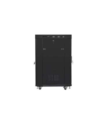 Lanberg Rack cabinet 19" free-standing 22U/800x800 (flat pack) with glass door, LCD FF01-8822-12BL Black