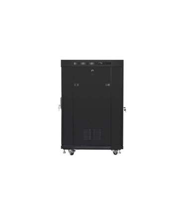 Lanberg Rack cabinet 19" free-standing 22U/800x800 (flat pack) with glass door, LCD FF01-8822-12BL Black