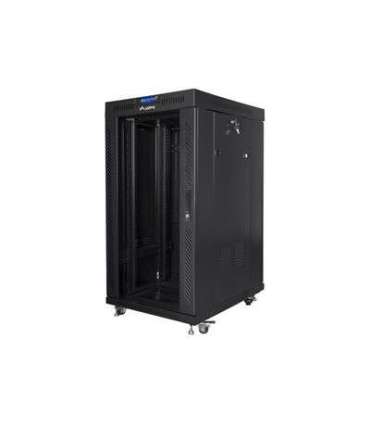 Lanberg Rack cabinet 19" free-standing 22U/800x800 (flat pack) with glass door, LCD FF01-8822-12BL Black