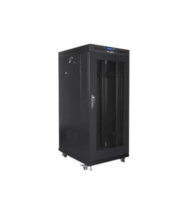 Lanberg Rack cabinet 19" free-standing 22U/800x800 (flat pack) with glass door, LCD FF01-8822-23BL Black
