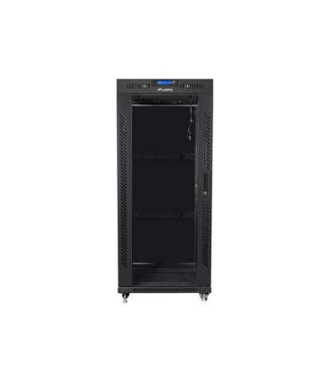 Lanberg Rack cabinet 19" free-standing 27U/600x600 (flat pack) with glass door lCD V2 FF01-6627-12BL Black