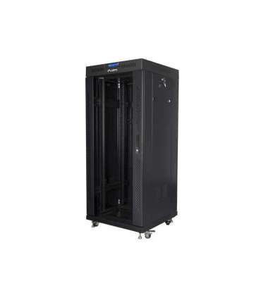 Lanberg Rack cabinet 19" free-standing 27U/600x600 (flat pack) with glass door lCD V2 FF01-6627-12BL Black