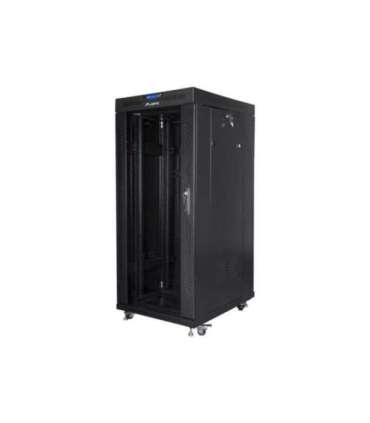 Lanberg Rack cabinet 19" free-standing 27U/600x800 (flat pack) with glass door, LCD FF01-6827-12BL Black