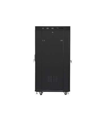 Lanberg Rack cabinet 19" free-standing 27U/800x1000 (flat pack) with glass door, LCD FF01-8027-12BL Black