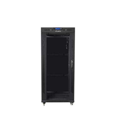 Lanberg Rack cabinet 19" free-standing 27U/800x1200 (flat pack) with glass door, LCD FF01-8227-12BL Black
