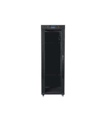 Lanberg Rack cabinet 19" free-standing 37U/600x800 (flat pack) with glass door, LCD FF01-6837-12BL Black