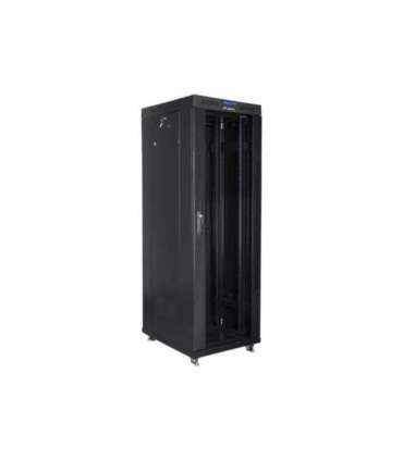Lanberg Rack cabinet 19" free-standing 37U/600x800 (flat pack) with glass door, LCD FF01-6837-12BL Black