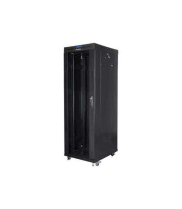 Lanberg Rack cabinet 19" free-standing 37U/600x800 (flat pack) with glass door, LCD FF01-6837-12BL Black