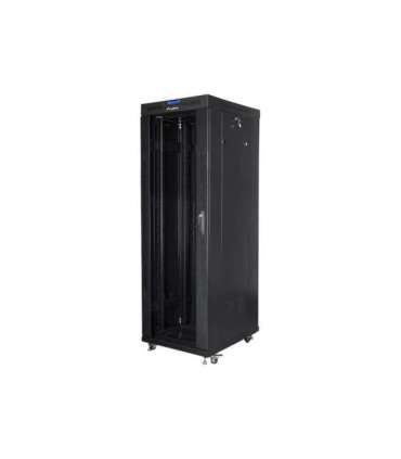Lanberg Rack cabinet 19" free-standing 37U/800x1000 (flat pack) with glass door, LCD FF01-8037-12BL Black