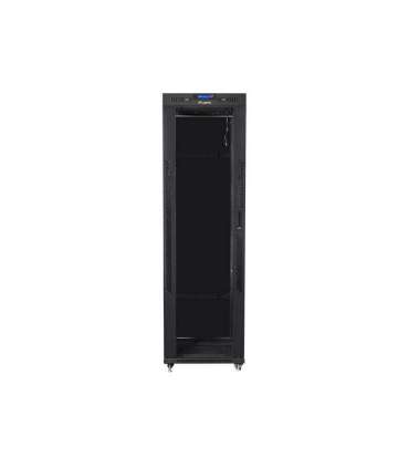Lanberg Rack cabinet 19" free-standing 42U/600x1000 (flat pack) with glass door lCD V2 FF01-6042-12BL Black