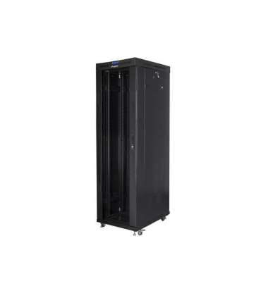 Lanberg Rack cabinet 19" free-standing 42U/600x1000 (flat pack) with glass door lCD V2 FF01-6042-12BL Black