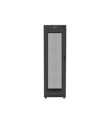 Lanberg Rack cabinet 19" free-standing 42U/600x1000 (flat pack) with mesh door lCD V2 FF01-6042-23BL Black