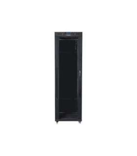 Lanberg Rack cabinet 19" free-standing 42U/600x600 (flat pack) with glass door lCD V2 FF01-6642-12BL Black
