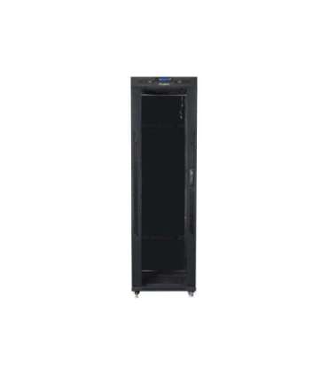 Lanberg Rack cabinet 19" free-standing 42U/600x600 (flat pack) with glass door lCD V2 FF01-6642-12BL Black