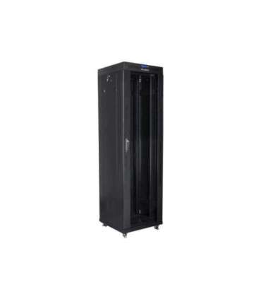 Lanberg Rack cabinet 19" free-standing 42U/600x600 (flat pack) with glass door lCD V2 FF01-6642-12BL Black