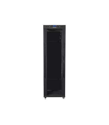 Lanberg Rack cabinet 19" free-standing 42U/600x800 (flat pack) with glass door, LCD FF01-6842-12BL Black