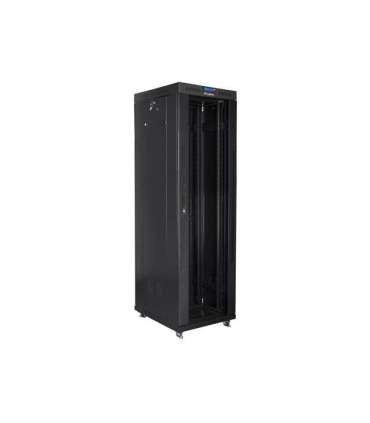 Lanberg Rack cabinet 19" free-standing 42U/600x800 (flat pack) with glass door, LCD FF01-6842-12BL Black