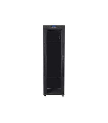 Lanberg Rack cabinet 19" free-standing 42U/600x800 (flat pack) with glass door, LCD FF01-6842-12BL Black