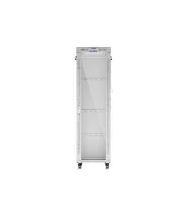 Lanberg Rack cabinet 19" free-standing 42U/600x800 (flat pack) with glass door, LCD FF01-6842-12SL Grey