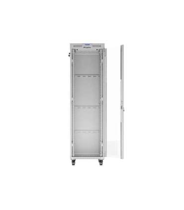 Lanberg Rack cabinet 19" free-standing 42U/600x800 (flat pack) with glass door, LCD FF01-6842-12SL Grey