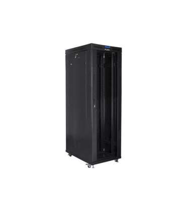 Lanberg Rack cabinet 19" free-standing 42U/800x1000 (flat pack) with glass door, LCD FF01-8042-12BL Black