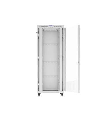 Lanberg Rack cabinet 19" free-standing 42U/800x1000 (flat pack) with glass door, LCD FF01-8042-12SL Grey