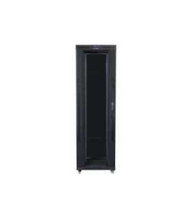 Lanberg Rack cabinet 19" free-standing 42U/800x1200 (flat pack) with glass door, LCD FF01-8242-12BL Black