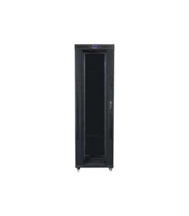 Lanberg Rack cabinet 19" free-standing 42U/800x1200 (flat pack) with glass door, LCD FF01-8242-12BL Black