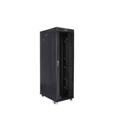 Lanberg Rack cabinet 19" free-standing 42U/800x1200 (flat pack) with glass door, LCD FF01-8242-12BL Black