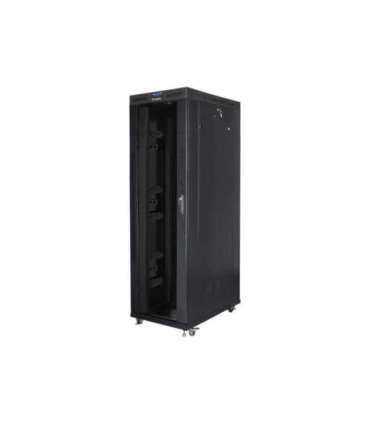 Lanberg Rack cabinet 19" free-standing 42U/800x1200 (flat pack) with glass door, LCD FF01-8242-12BL Black