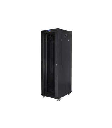 Lanberg Rack cabinet 19" free-standing 42U/800x800 (flat pack) with glass door, LCD FF01-8842-12BL Black