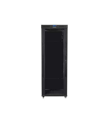 Lanberg Rack cabinet 19" free-standing 42U/800x800 (flat pack) with glass door, LCD FF01-8842-12BL Black