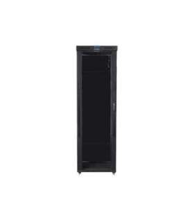 Lanberg Rack cabinet 19" free-standing 47U/800x1000 (flat pack) with glass door, LCD FF01-8047-12BL Black