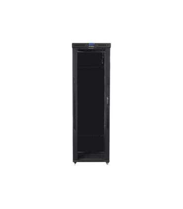 Lanberg Rack cabinet 19" free-standing 47U/800x1000 (flat pack) with glass door, LCD FF01-8047-12BL Black